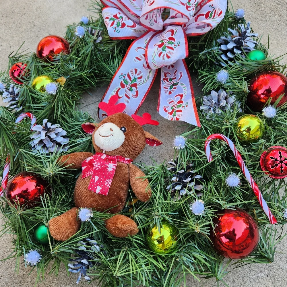 Merry Moose Christmas Wreath